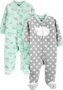 Joyas simples de Carter unisex-baby 2-pack Neutral Fleece Footed Sleep and Play