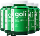 Goli SuperGreen Vitamin Gummy - 300 Cuenta - Vitaminas y Minerales Esenciales - Planta-Basada, Vegan, Libre de gluten > Gelatina Gratis - Salud desde el interior, Pack de 5