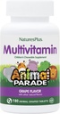 NaturesPlus Animal Desfile Multivitamínico Chewable para Niños - Grape Flavor - 180 Tablas con Forma de Animales - Promueve Salud &amp; Bienestar - Vegetariano, Gluten Gratis - 90 Servimientos