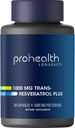 ProHealth Resveratrol 1000mg ← Trans-Resveratrol puro  Plus Quercetin, Vino tinto &amp; Green Tea Extract ← Clínicamente Estudiado para apoyar la salud celular, la memoria, el envejecimiento saludable