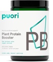 Puori Vegan Plant Protein Enhancer Powder - 25 Servings - Neutral Flavor Pea Protein with Algae Calcium for Essential Amino Amino Acids - Dairy-Free, Vegetarian, Non GMO