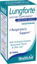 HealthAid LungForte 30 Tablets – Daily Antioxidant Lung Support with NAC, Resveratrol, Olive Leaf, Thyme & Vitamins A, C & D3 – Vegetarian, Non-GMO