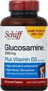 Schiff Glucosamine 2000mg con vitamina D3 y ácido hialurónico, 150 Tabletas - Suplemento Conjunto