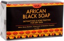 African Black Soap 7oz para Acne, Eczema, Dry Skin, Psoriasis, Scar Removal, Face & Body Wash - Shea Butter, Charcoal, Bamboo Powder