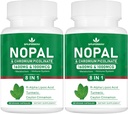 Super Nopal 1600mg, Prickly Pear Suplemento con R-Alpha Lipoic Acid, Turmeric,120 Capsules (60 Servings)