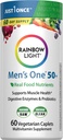 Multivitamina de luz arco iris para hombres 50+, Vitamina C, D & Zinc, Probióticos, Hombres Uno 50+ Multivitamina proporciona soporte de inmunodeficiencia alta, no GMO, Vegetariano, 60 Tablets