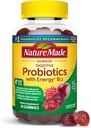 Probióticos Digestivos y Energía B12 Gummies, Probióticos para Mujeres y Hombres, 50 Gummies Probióticos, 25 Day Supply