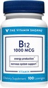 La vitamina Shoppe Vitamina B12 1000mcg - Apoya la producción de energía, una vez suplemento dietético diario - Vitamina B-12 (Como Cyanocobalamin), Gluten " Dairy Free (100 Lozenges)