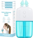 Nasal Irrigation System con 30 Saline Packets – Dual Speed and Auto Waste Collection – Portable and Travel-Friendly Nasal Irrigator – Nasal Cleaner for Sinus Relief Nasal Rinse Machine