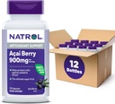 Natrol Acai Berry, Suplemento Dietario, Protección Antioxidante ' Defensa, El Último Super Fruto, 900 mg Veggie Capsules, 75 Cuenta (Pack of 12)