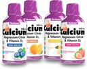 Bluebonnet Nutrition Liquid Calcium Citrate Magnesium Citrate, Vitamina D3, Bone Health - Bundle of Orange, Blueberry, Lemon and Strawberry Flavor, 4 Botella de 16 Fl Oz Cada (64 Fl Oz Total)