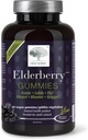 NEW NORDIC Elderberry Vegan Gummies, Sugar Free Chewable Immune Support with Vitamin C for Adults and Kids 4+, No Artificial Colors or Flavors, 60 Cuenta (Pack of 1)