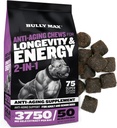 Bully Max 2-en-1 Anti-Aging Multivitamin Chews - Senior Dog Food Supplement for Vitality, Immunity, Joint Support with Postbiotics - Adult Dog Vitamins for Small &amp; Large Breeds - 75 Tasty Soft Chews