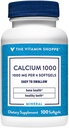 El Calcio de Vitamina Shoppe 1000MG, Softgels fáciles de absorber, soporta los dientes de hueso con 400IU de vitamina D (100 Softgels)