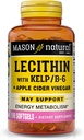 MASON NATURAL Lecithin con Kelp, Vitamina B6 &amp; Apple Sider Vinegar, Dual Action Formula, 100 Softgels