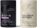 Collagen Peptides para Hombres Hidrolyzed Tipo 1 & 3 Suplemento Proteína Easy Mixing Vital Nutrients Proteínas y Vegan Biotina 10,000mcg Max Strength B7 120 Softgels (4 Month Supply)
