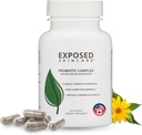Cuidado de la piel expuesto, Complejo de suplementos probióticos con 1 billón de CFU – Probiótico diario para la piel, Gut e Immune Health Support – Fórmula de bienestar digestivo para hombres y mujeres – No GMO, 60 cápsulas
