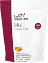 Bariatric Advantage Multi Chewy Bite - Soft Chew Multivitamin for Bariatric Surgery Pacientes - Multivitamina Chewable con ácido fólico, vitamina D3 &amp; Más - sabor a naranja tropical - 60 cuenta