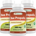 Mejores Naturales Bee Propolis 500 mg 120 Capsules (120 Conde (Pack of 3))