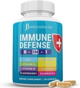 Immune Support 8 in 1 Capsules - Suplemento Zinc, Vitamina D3, Vitamina C y Elderberry - Immune Booster Suplemento con Echinacea, Ginger Root y Turmeric