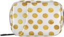 Naanle Gold White Polka Dot Pill Box 7 Day Case Bag Travel Organizer with Zipper Portable Weekly Compact Size for Vitamin Supplement Holder A Dots Golden 4.6 x 3.14 x 1.88 pulgadas 0.12 kilogramos