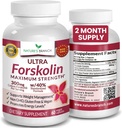Ultra Pure Forskolin for Weight Management Maximum Strength ← Coleus Forskohlii Extract Powder, 40% Standardized Lean Supplement for Men &amp; Women ← Premium Extreme Boost Complex - 60 cápsulas