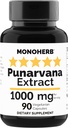 MONOHERB Punarvana 1000 mg - 90 cápsulas vegetarianas - Suplemento Ayurvedic Punarnava - Boerhavia Diffusa