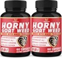 BMVINVOL (2 Packs) Horny Goat Weed Capsules con Maca, Tribulus, Ginseng. Ashwagandha,Tongkat Ali - 8-en-1 para los niveles de energía de apoyo