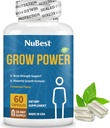 NuBest Grow Power - Suplemento de calcio - Suplemento de magnesio con vitamina D3, B6, Zinc, fósforo y multivitamínico para huesos fuertes, salud general para la edad 10+  60 cápsulas