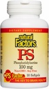 Factores naturales, Phosphatidylserine, Soporte para Funciones de memoria, concentración y cerebro, Soy y Gluten Gratis, 30 Softgels