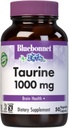 Bluebonnet Nutrition Taurine 1000 mg, Nervous System Health*, Non-GMO, Vegan, Kosher Certified, Gluten-Free, Soy-Free, 50 cápsulas vegetales, 50 servicios