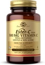 Solgar Ester-C Plus 500 mg Vitamina C (Complejo de Ascorbate) - 50 cápsulas vegetales - Gentle " No acidic - Antioxidante " Apoyo inmunitario - No GMO, Vegan, Gluten Free, Kosher - 50 piezas