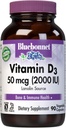 BlueBonnet Vitamina D3 2000 UI cápsulas vegetales, 90 cuenta