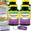 Elección Bundle Spring Valley Cinnamon Dietary Suplemento 1000mg 400 ct Vegetarian Capsules 4 pk (1600 Total) + “Vitamin Vitality” Guía " Pill Container (6 Artículos)!
