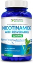 Genérico Vitamina Natural Extra Fuerza Nicotinamida con Resveratrol 1200mg (Vitamin B-3) 120 Veggie Capsules Gluten Gratis &amp; No GMO