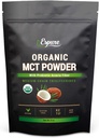 Polvo orgánico MCT - USDA certificado, con fibra de acacia prebiótica; Keto Friendly, Vegan, Gluten Free; 8oz