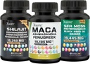 Bundle of Sea Moss,Shilajit,Maca, Black Seed Oil, Ashwagandha, Ginger, Shilajit, Rhodiola Rosea, Panax Ginseng, Maca Root, Fenugreek, Trifibranol100X,Todos en 1 Suplementos (1 Pack)