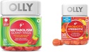 OLLY Metabolism Gummy Rings, Apple Sider Vinegar, Vitamina B12, Cromo &amp; Probiótico + Prebiótico Gummy, Apoyo Digestivo y Gut Health, 500 millones de UF, Fibra