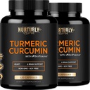 Curcumina Turmérica con Pimienta Negra BioPerina y Curcuminoides 95% - Alta Absorción Suplementos Turméricos 1300 mg para la salud cardíaca - No GMO, Gluten Gratis - 240 cápsulas