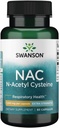 Swanson NAC N-Acetil Cysteine - Antioxidante Anti-Aging Respiratory Liver Support - Amino Acid Suplemento 1000 mg 60 cápsulas