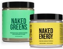NAKED Vegan Energizing Bundle Unflavored Energy Nutrition Super Greens Powder Organic Greens Suplemento