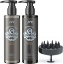 JVR Beard Wash and Beard Conditioner for Men, Beard Shampoo Cleanse and Reduces Frizz, Soften &amp; Strengthenings, Organic with Coconut, Aloe, Provides Shine for Dry &amp; Coarse Beards, Beard Care (6.7oz)
