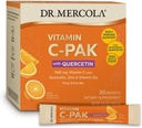 Dr. Mercola Vitamina C-PAK con Quercetina - Bebida de soporte diario - Zinc &amp; Vitamina D3 Blend - Sin gluten - Sabor naranja efervescente - 30 Packets