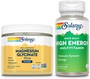 SOLARAY Magnesium Glycinate Powder 350mg and High Energy Multivitamin Bundle - Chelated Magnesium and Once Daily Multi - Bone Health, Muscle, Heart and Immune Support, 60-Day Guarantee, 6oz/60ct