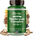 Mushroom Complex Capsules, 13-in-1 Mushroom Suplemento, Lion's Mane, Reishi, Cordyceps, &amp; More, Promotes Focus, Clarity, &amp; Memory, Extract Supplement, 1 Month Supply, 60 Count