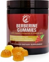 Premium Berberine Gummies 1500mg - Metabolismo libre de azúcar Apoyo con Ceylán Canela, Cromo, Magnesio, Zinc &amp; B12-60 Conde