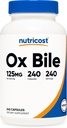 Nutricost Ox Bile Capsules 125mg, 240 cápsulas - No GMO