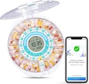 Dispensador automático de píldoras Bluetooth inteligente de actualización de Zoksi, dispensador de medicamentos electrónicos para ancianos, 28 Compartimientos Organizador de medicina con alarma de sonido/luz/app(Have Operation Video below)