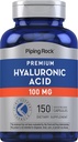 Piping Rock Hyaluronic Acid Suplemento TEN 100 mg ANTE 150 Capsules TEN como Sodium Hyaluronate TEN Non-GMO, Gluten Free