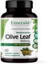 EMERALD LABS Mediterranean Olive Leaf 500mg - Extracto de hoja de oliva sin gluten - Soportes Skin, Immune & Heart Health - 60 cápsulas vegetales (hasta 60 días de suministro)